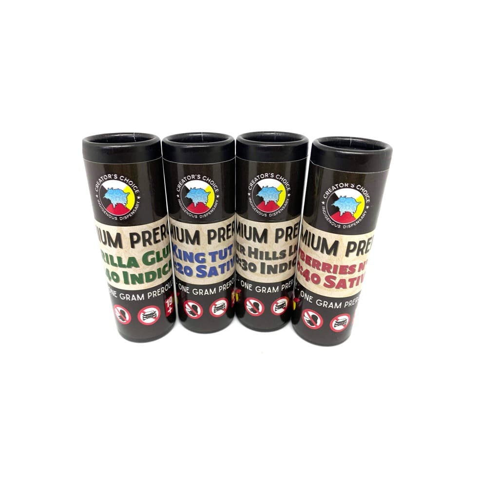 Five preroll joints bundled together in a pack, displayed as a cannabis multipack sampler set