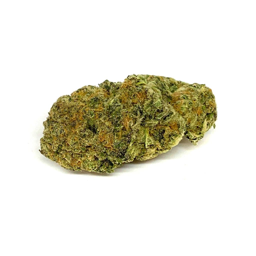 Blue Dream recreational cannabis flower buds with vibrant blue and green hues close up product shot