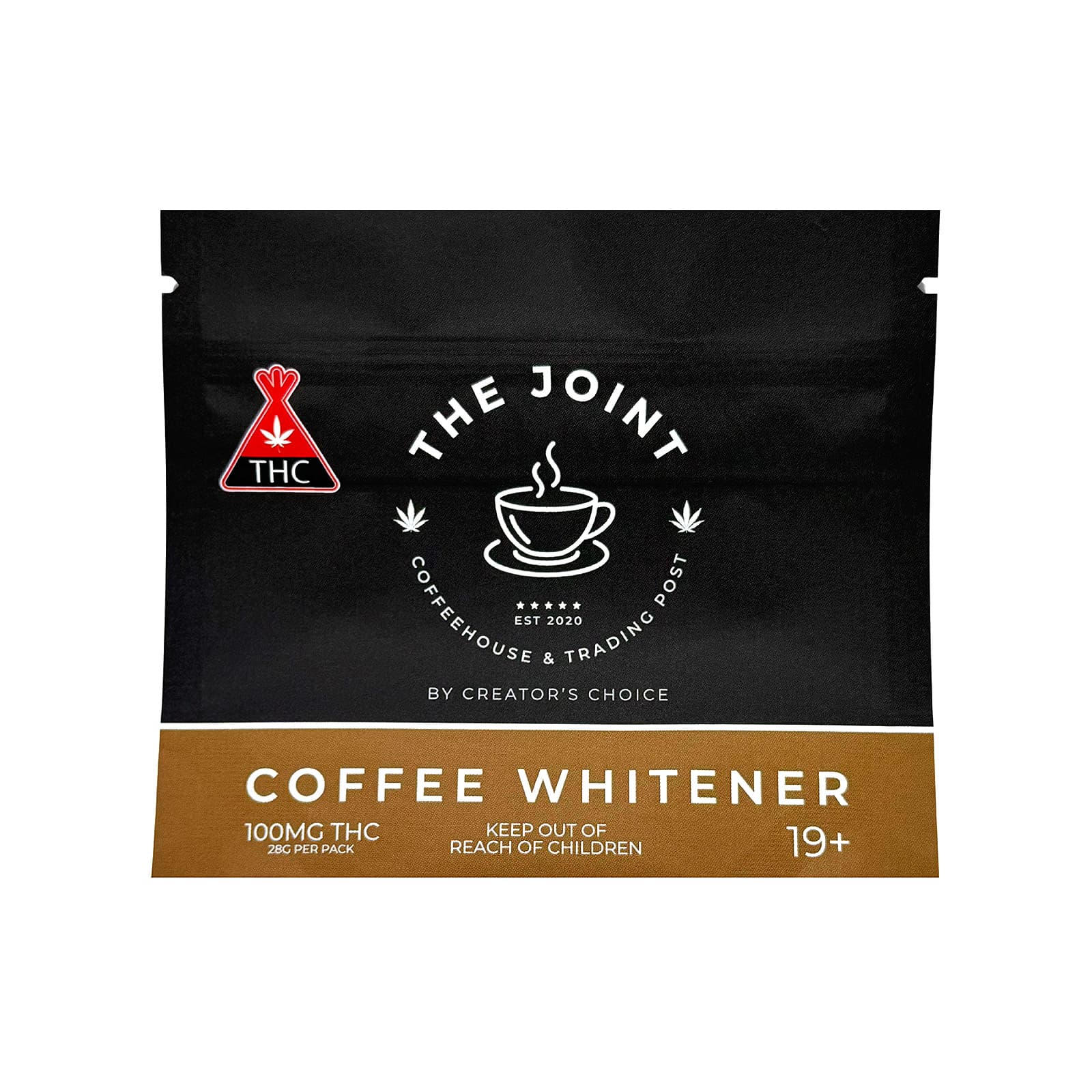 Infused Coffee Whitener product container from Company 35 with 137mg THC cannabis edible drink additive