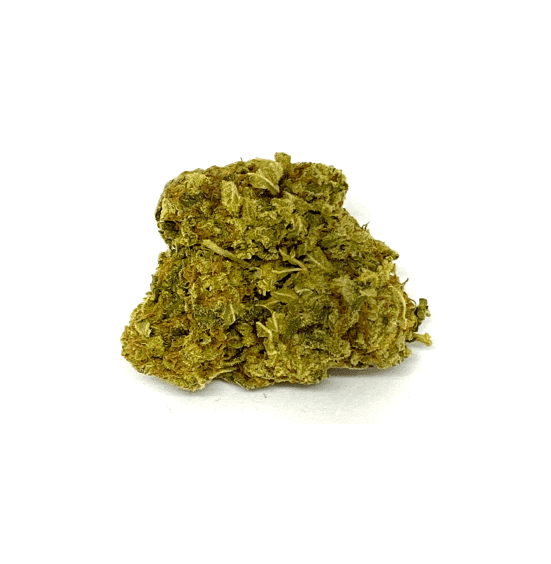 White Crack cannabis flower close-up showing dense trichome-covered buds with vibrant green coloring