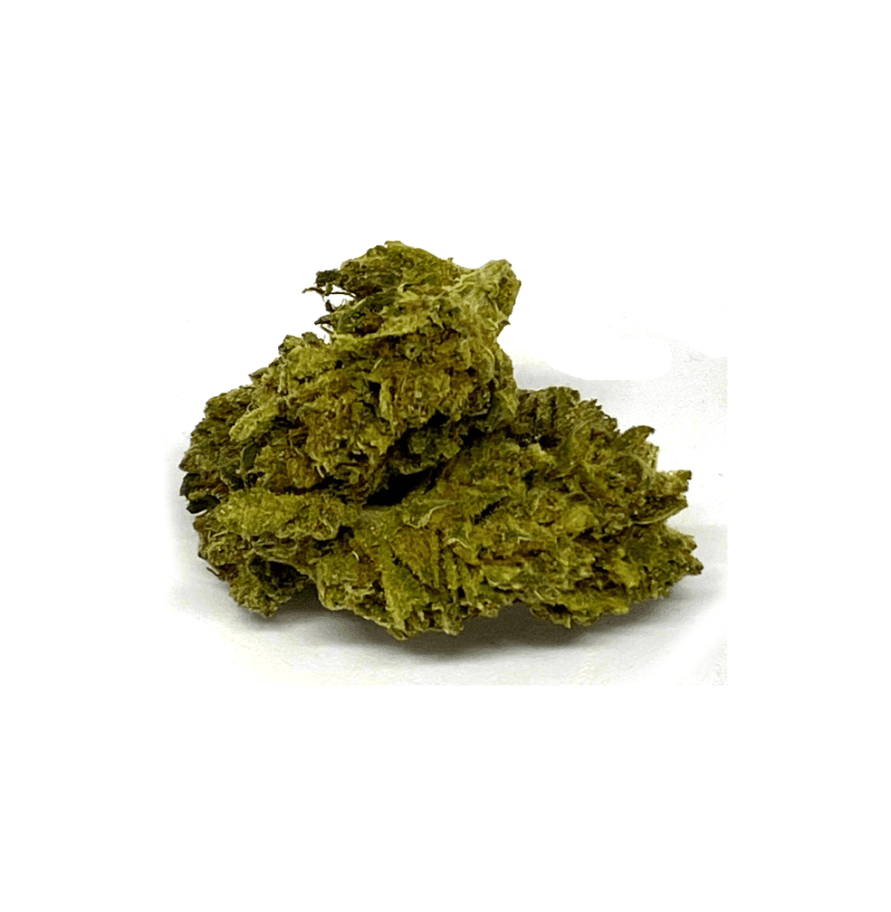 Blue Dream cannabis flower buds with vibrant green and blue hues, a recreational sativa strain with 86% THC potency