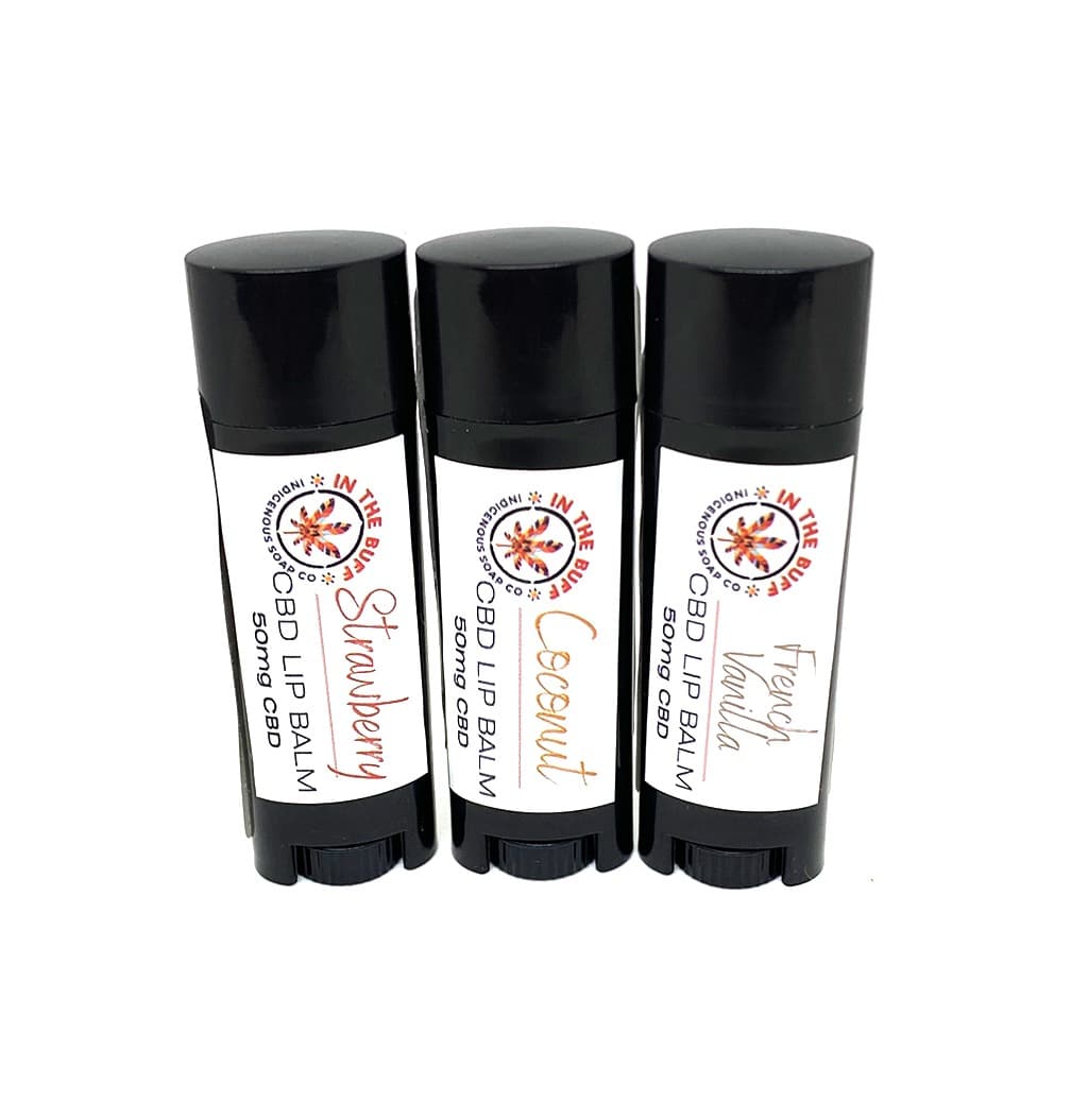 CBD lip balm tube with therapeutic hemp formula for soothing and moisturizing lips