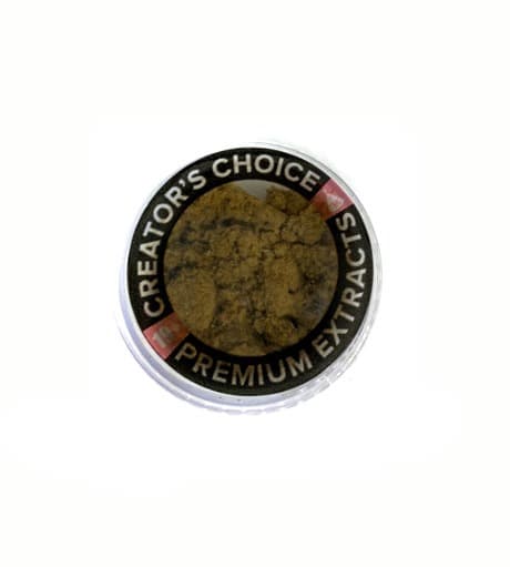 Golden-brown hash kief cannabis concentrate powder, a fine dry sift extract from Company 35
