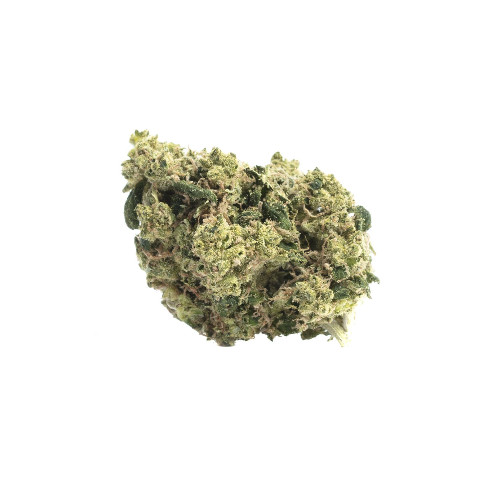Pineapple Chunk cannabis flower close-up showing dense golden-green buds with vibrant trichomes and tropical citrus aroma
