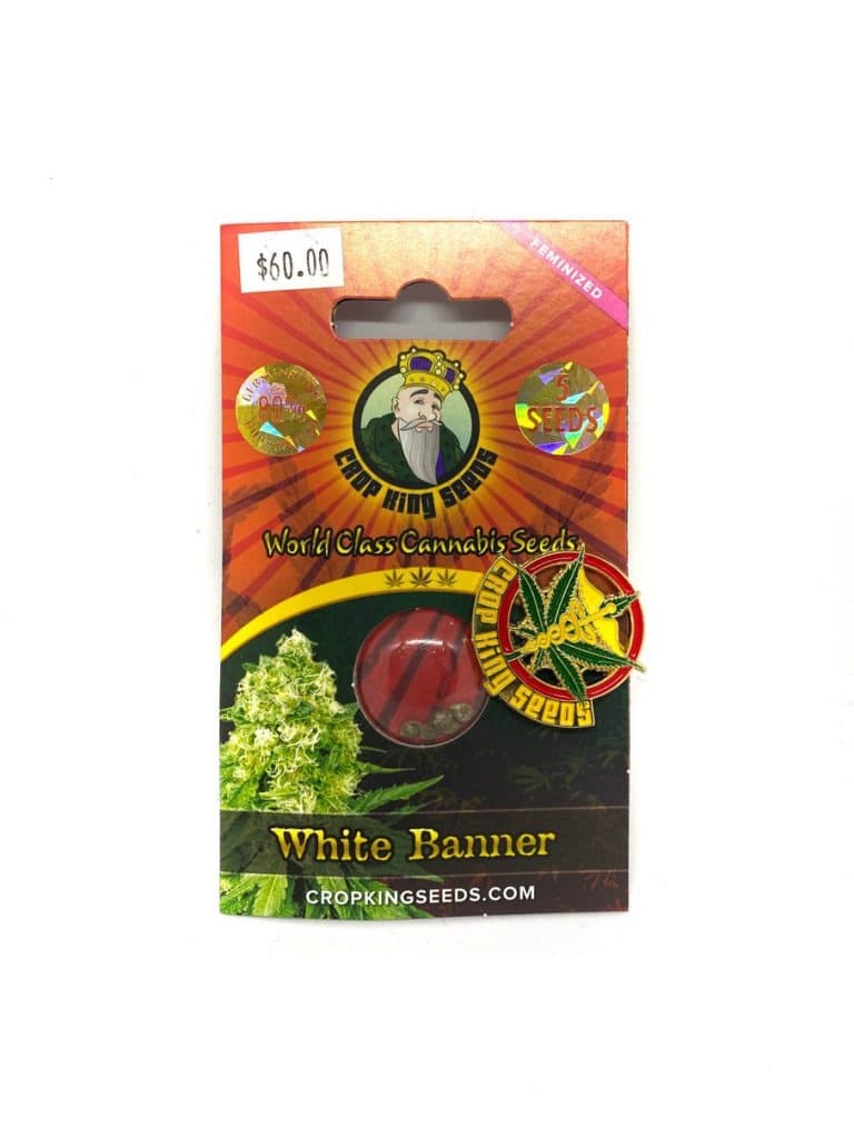 White Banner Seeds packet containing 192 seeds for planting white banner flowers in your garden