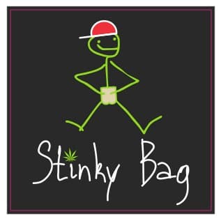 Stinky Bag cannabis flower package containing 91 units from Company 35, sealed smell-proof bag
