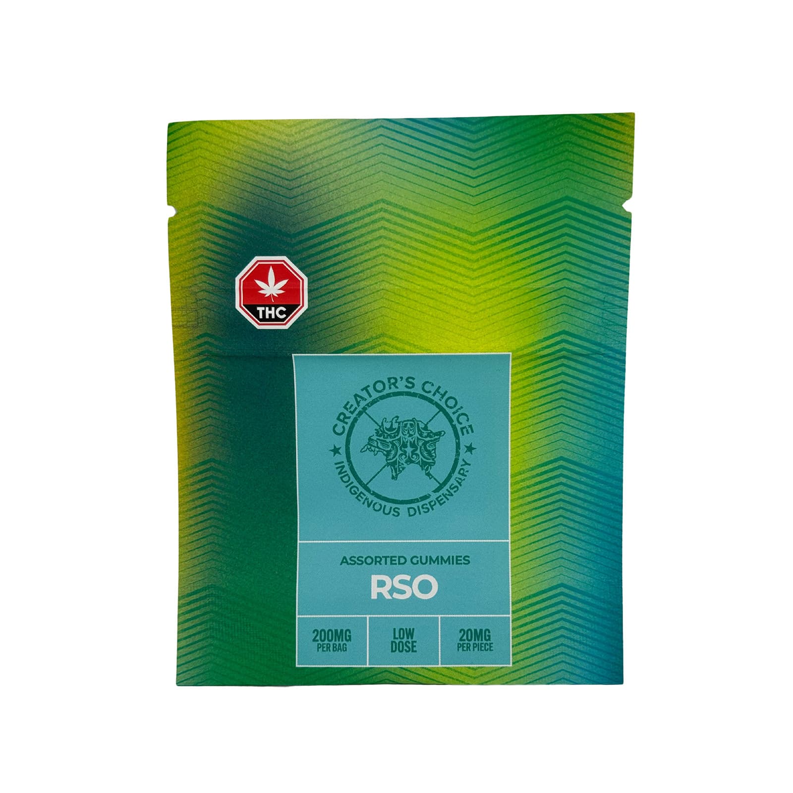 Green Monkey assorted THC gummies in various colors, 1000mg RSO-infused cannabis edibles