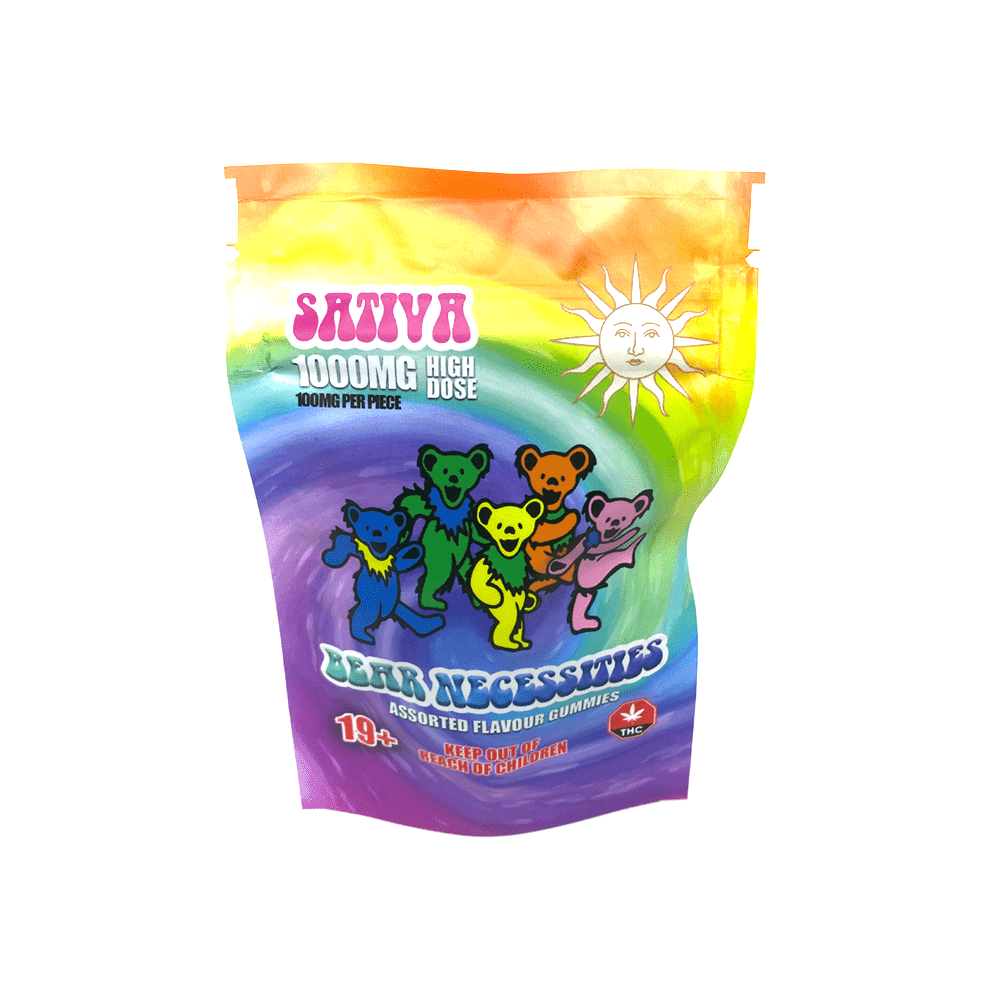 Sweet Krush THC Rainbow Candies sativa gummies 1000mg colorful assorted fruit-flavored edible cannabis gummies