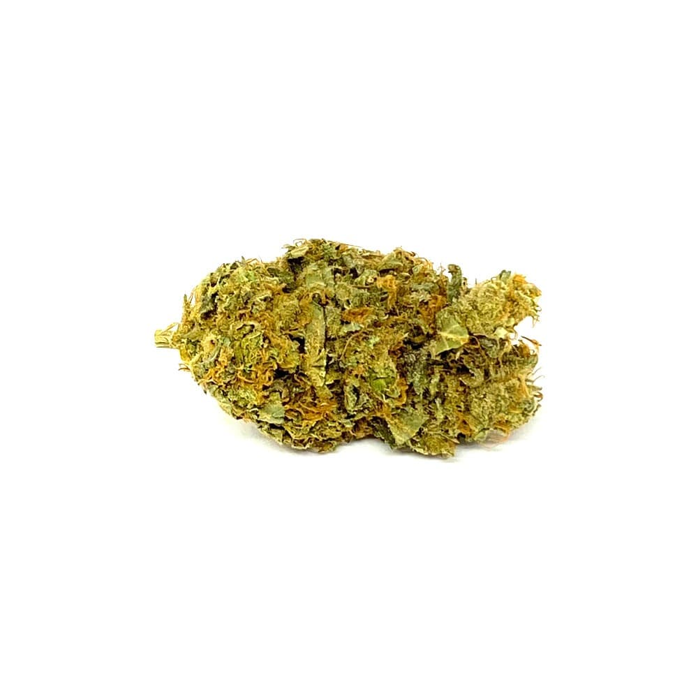 Close-up of CBD #1 premium cannabis flower buds with rich green tones and crystalline trichomes