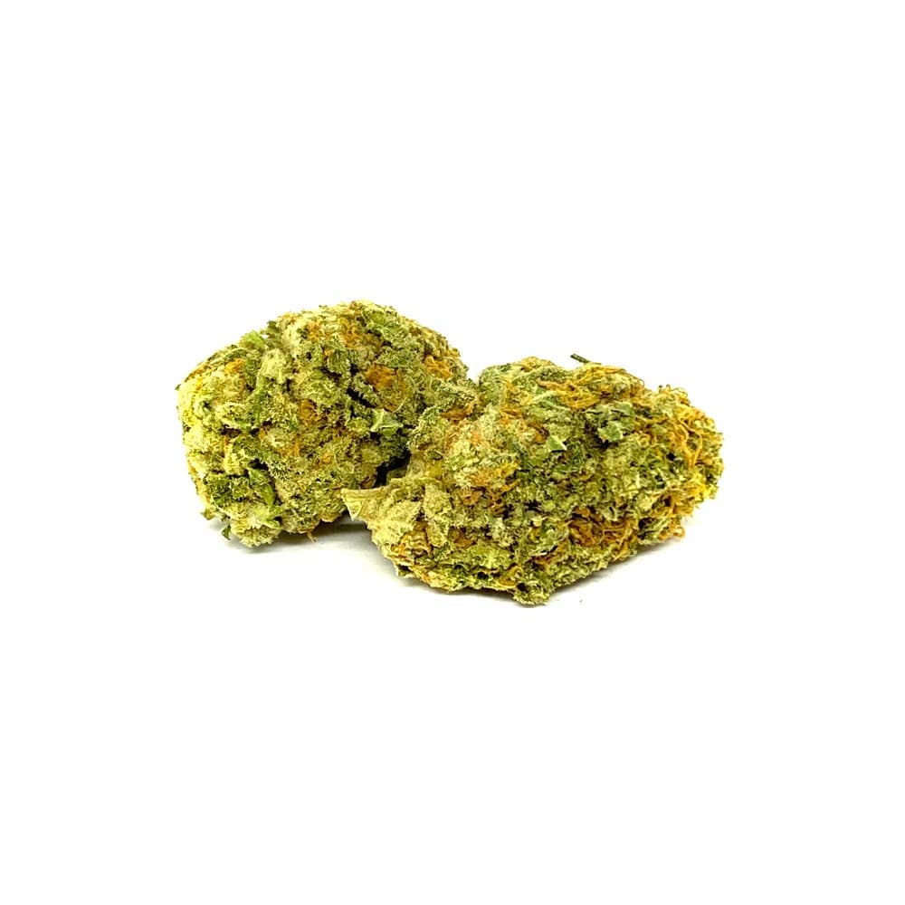 Blue Hawaiian CBD premium cannabis flower buds with vibrant green coloring and frosty trichome coverage