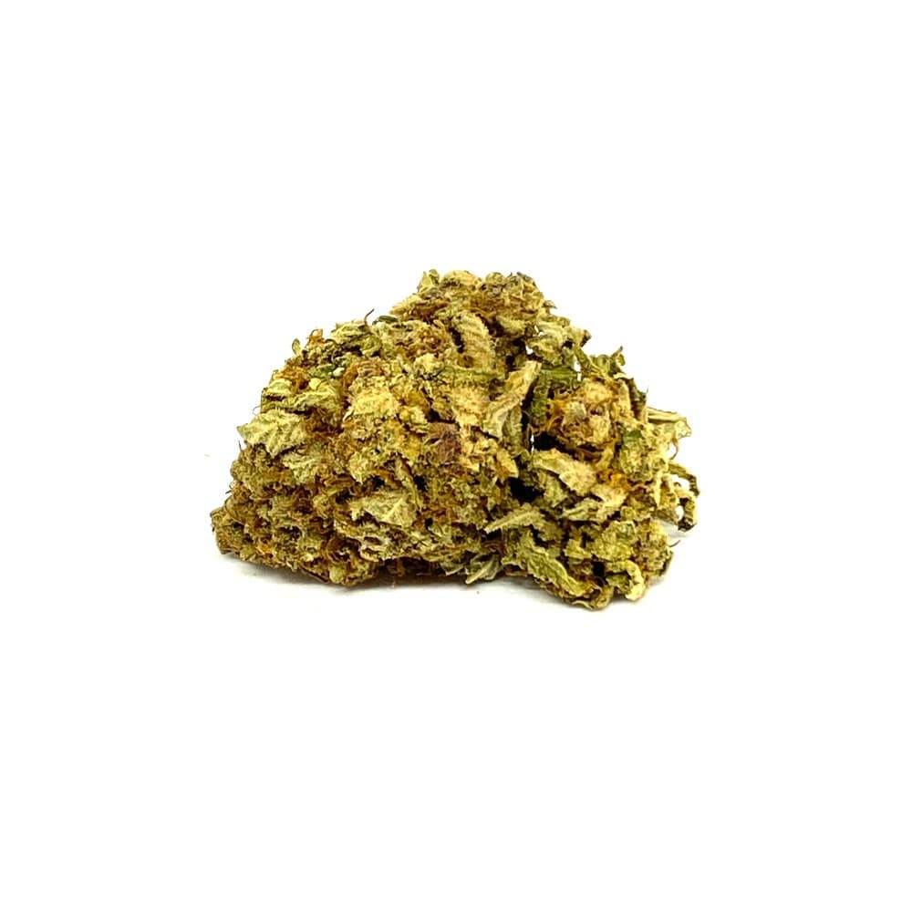 Pumpkin spice CBD premium cannabis flower buds with rich amber and orange tones close up view