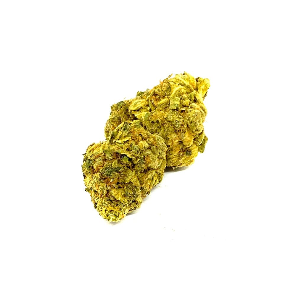 Close-up of premium Runtz CBD cannabis flower buds with vibrant colors and dense trichome coverage
