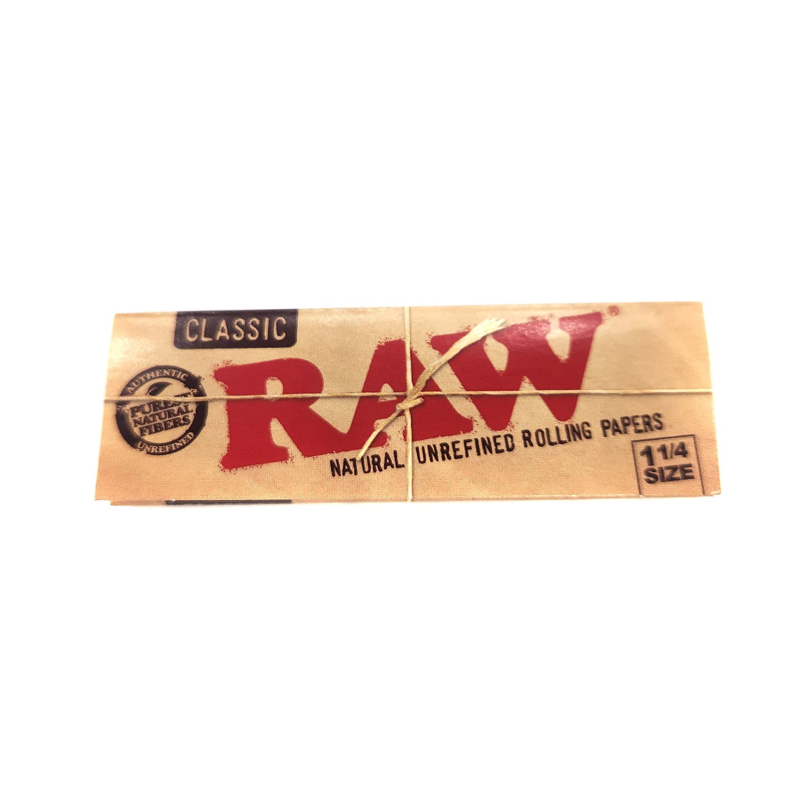 RAW Classic 1 1/4 size rolling papers pack of 50 unrefined natural hemp papers with iconic brown logo