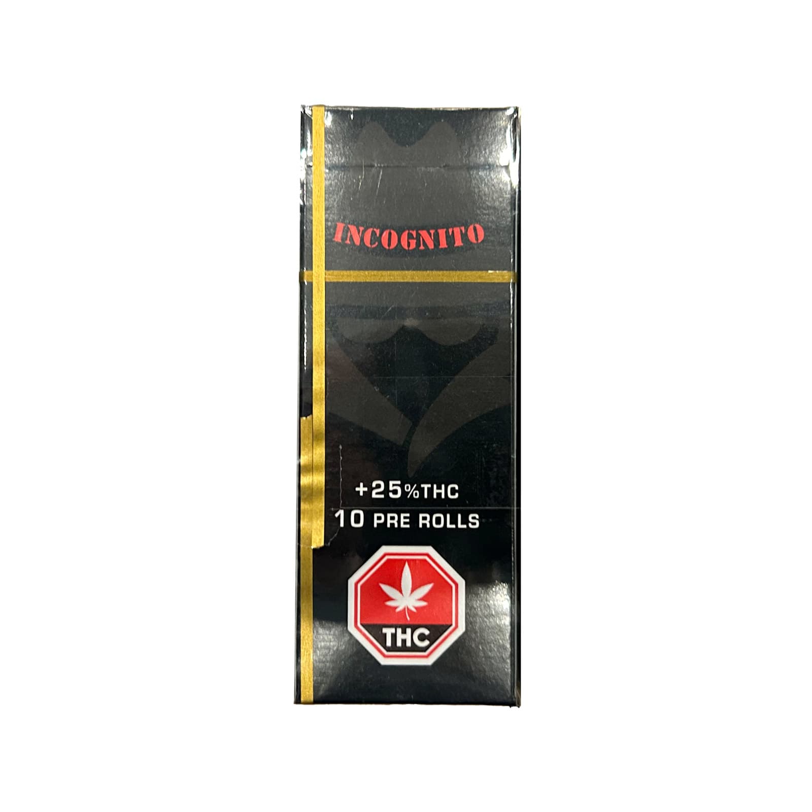 Incognito Prerolls cannabis pre-rolled joints displayed in branded packaging