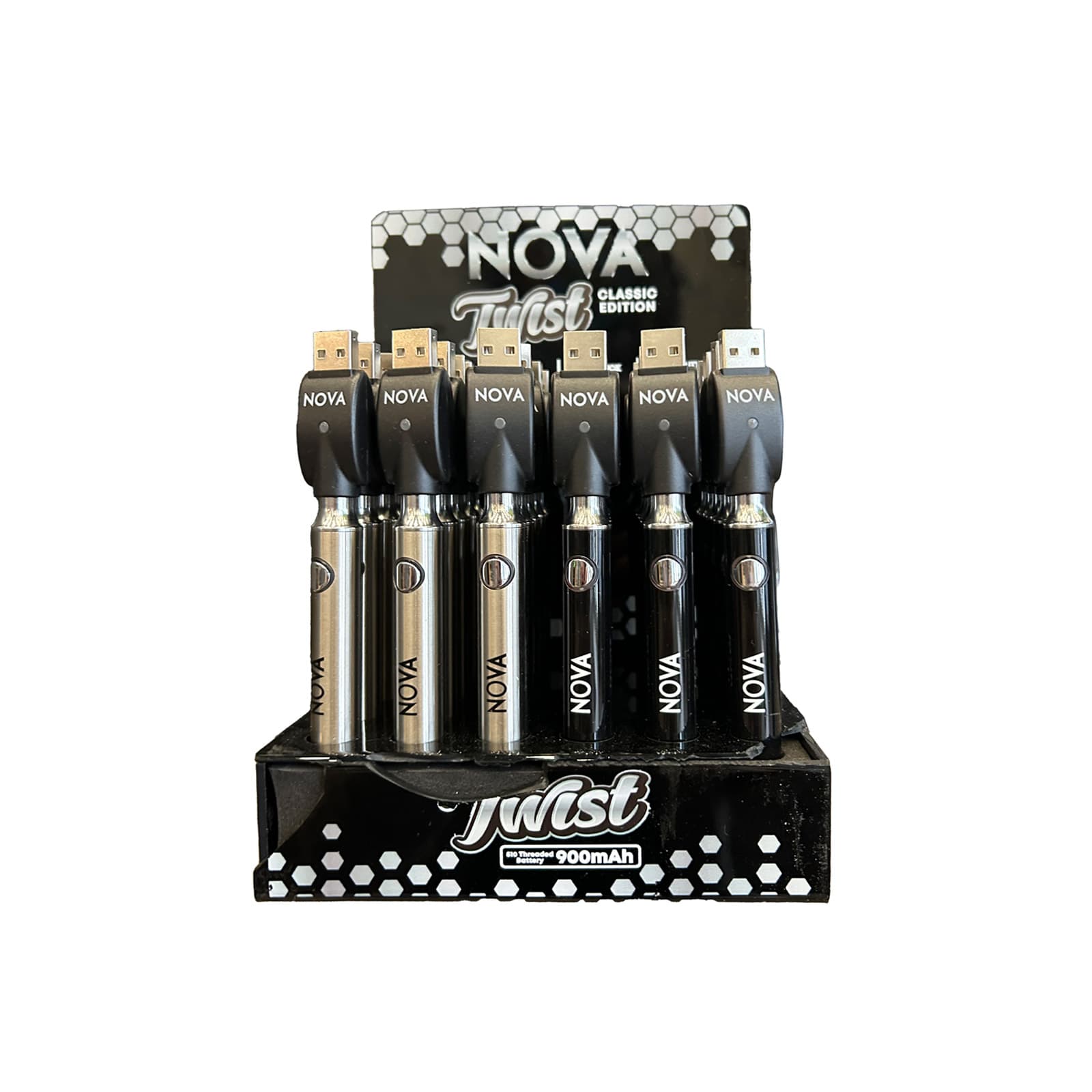 Nova Twist Classic 900mAh rechargeable vape battery by 457, compact cylindrical design with twist variable voltage
