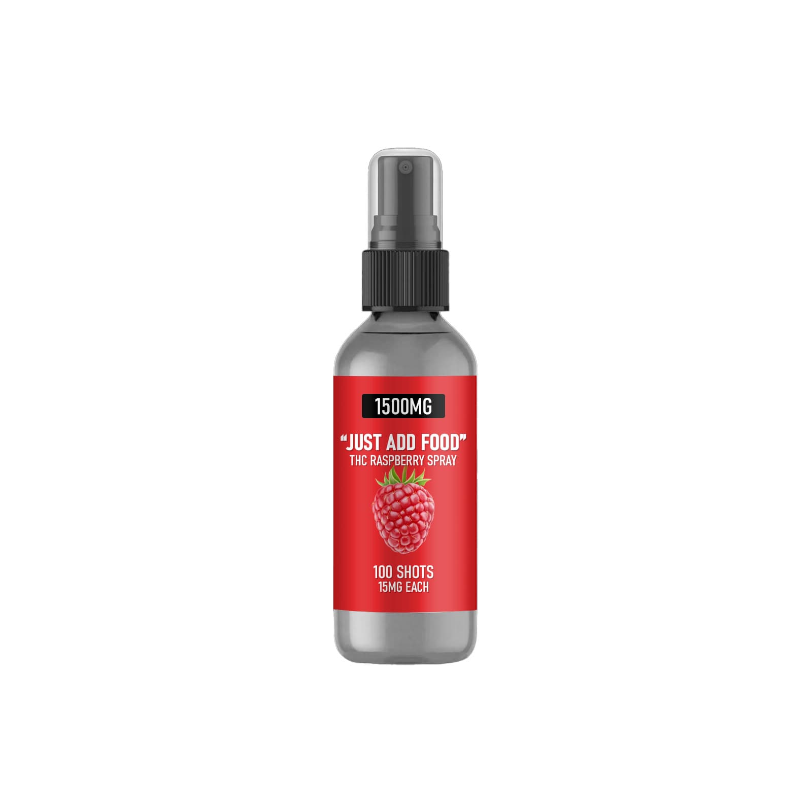 Raspberry-flavored THC spray bottle from Brand 383, a cannabis edible product for precise dosing