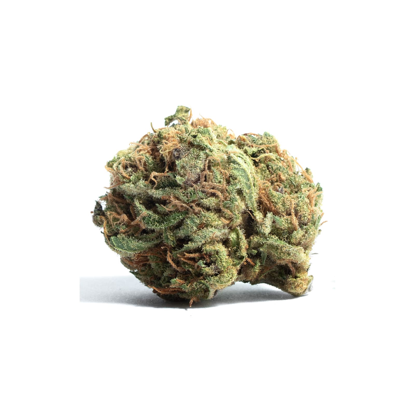 Layer Cake cannabis flower strain close-up showing dense trichome-covered buds with earthy tones