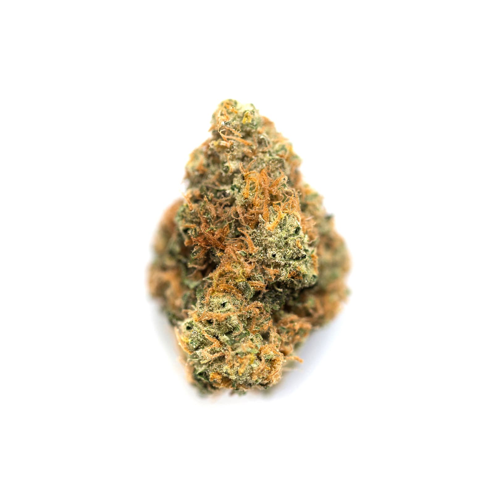 Power Kush cannabis flower buds, dense and resinous with a rich green appearance