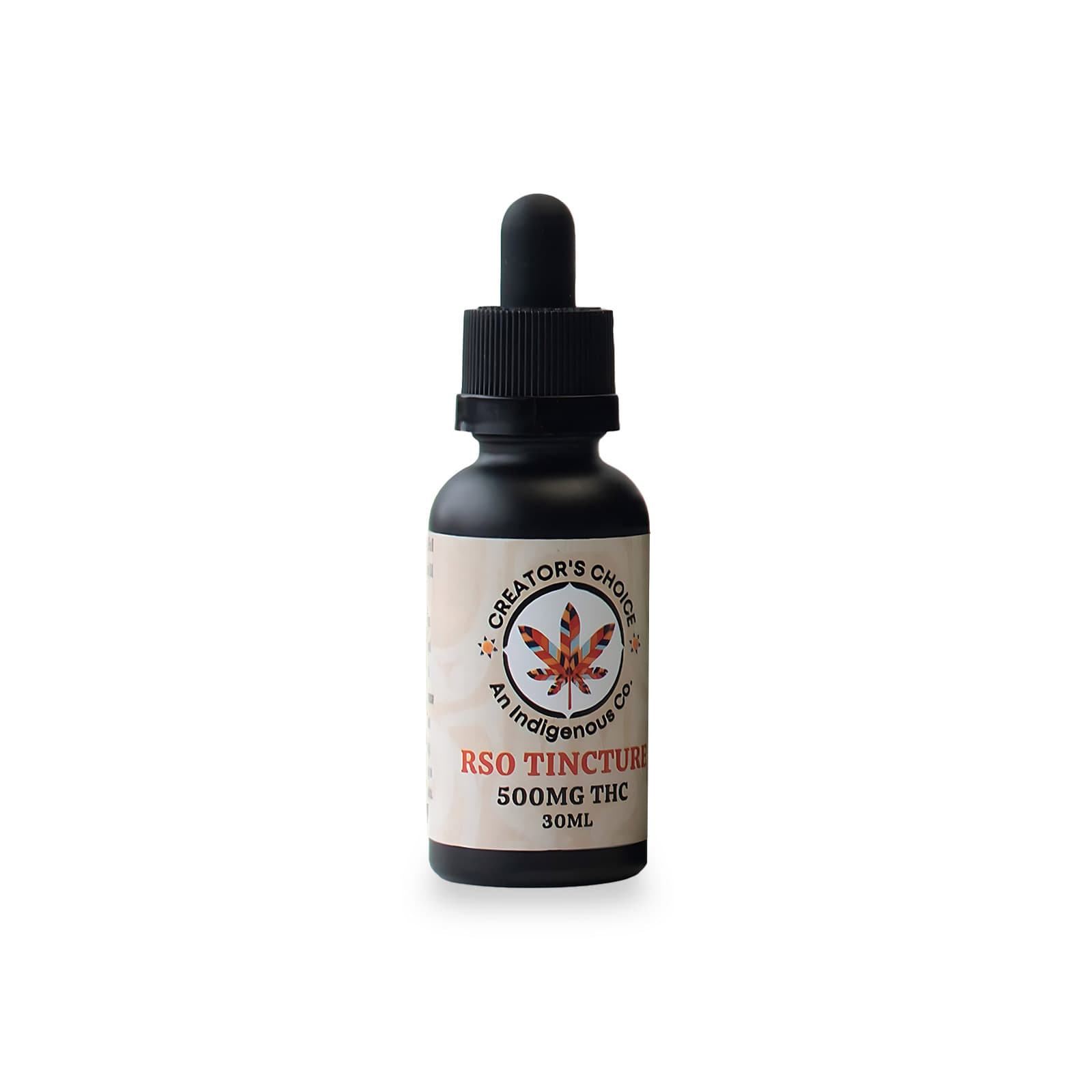 RSO Tincture dropper bottle from Company 35 containing 74mg cannabis oil extract for sublingual use