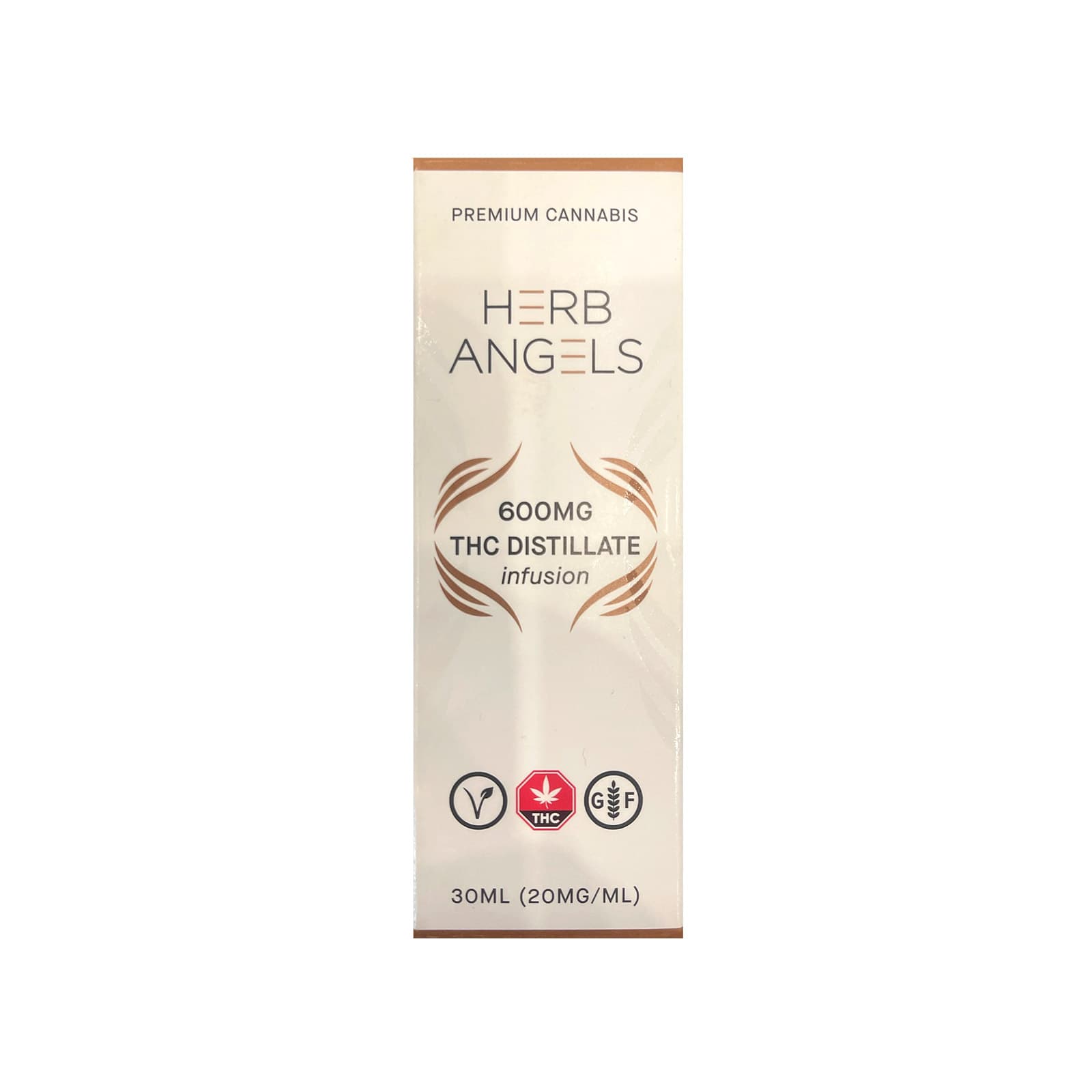 Herb Angels THC tincture bottle 1200mg distillate cannabis oil dropper bottle with label
