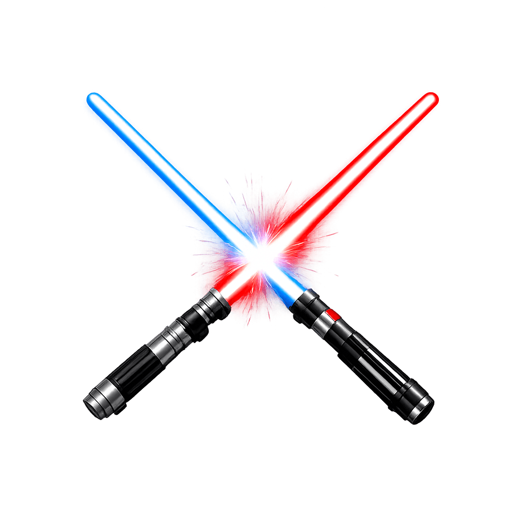 Crossed lightsabers
