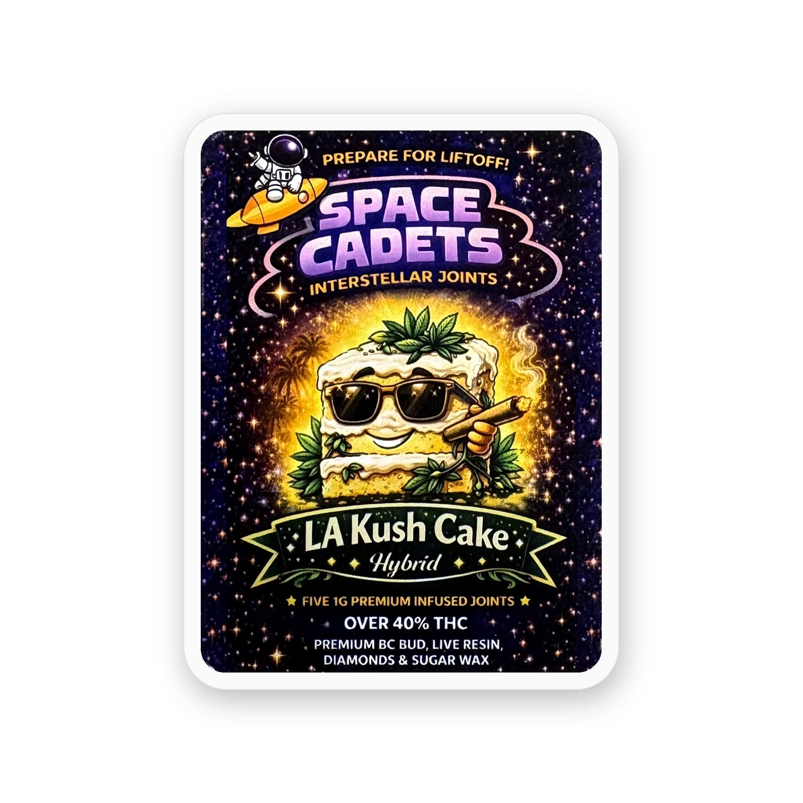 LA Kush Cake — Space Cadets Interstellar Joints, 5 x 1g infused joints