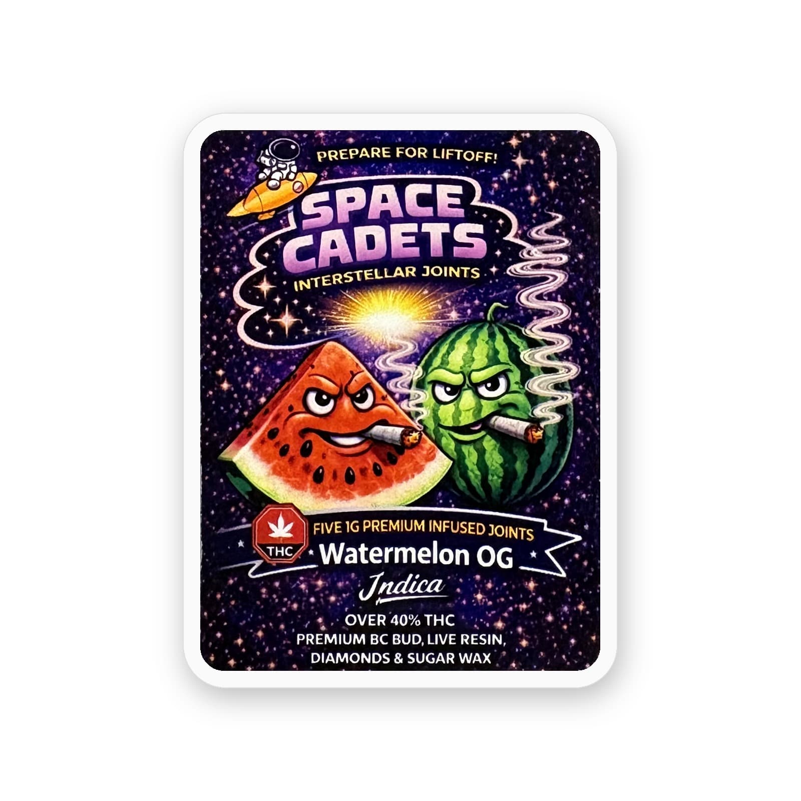 Watermelon OG — Space Cadets Interstellar Joints, 5 x 1g infused joints