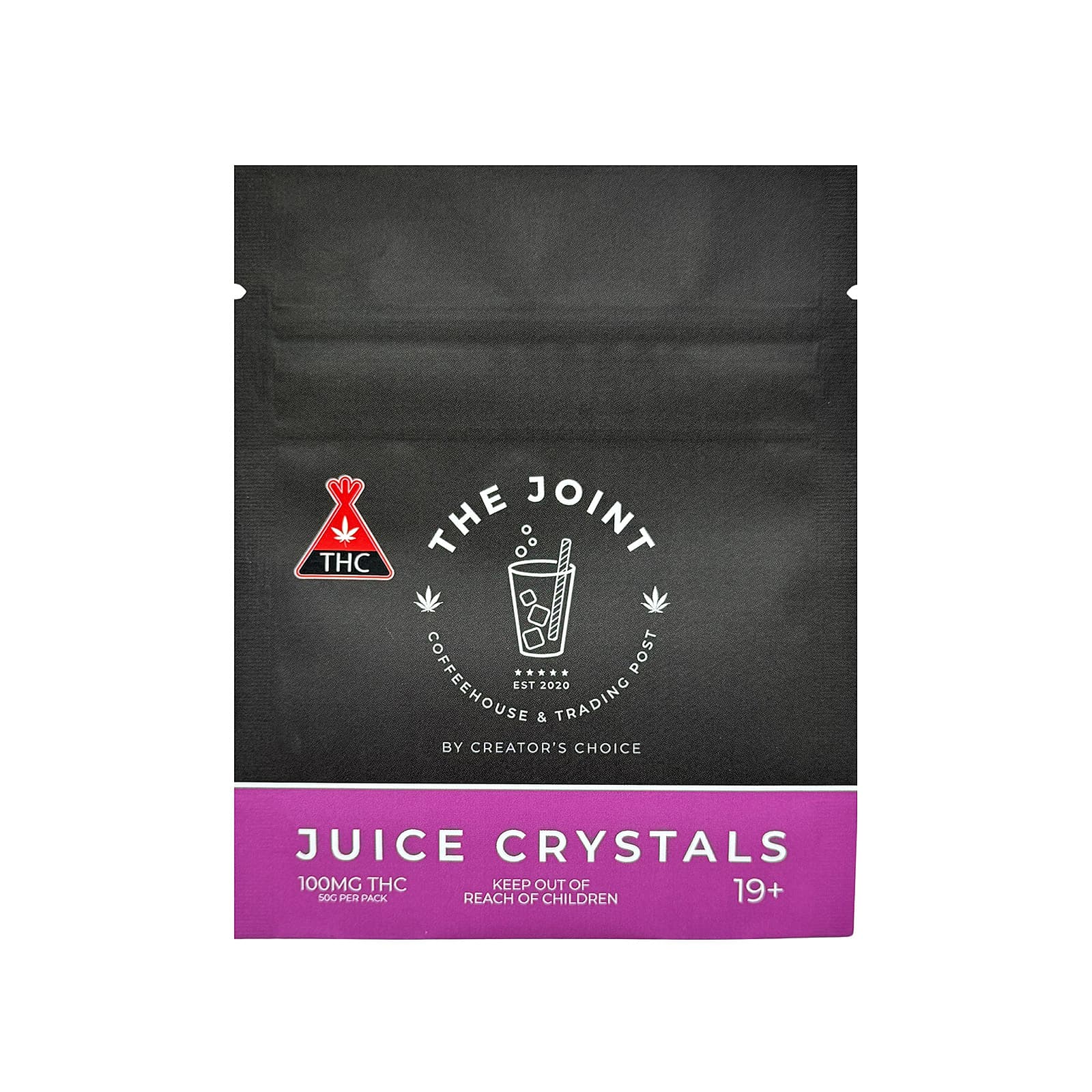 Juice Crystals 100mg THC drink mix edible in crystalline powder form for infused beverages