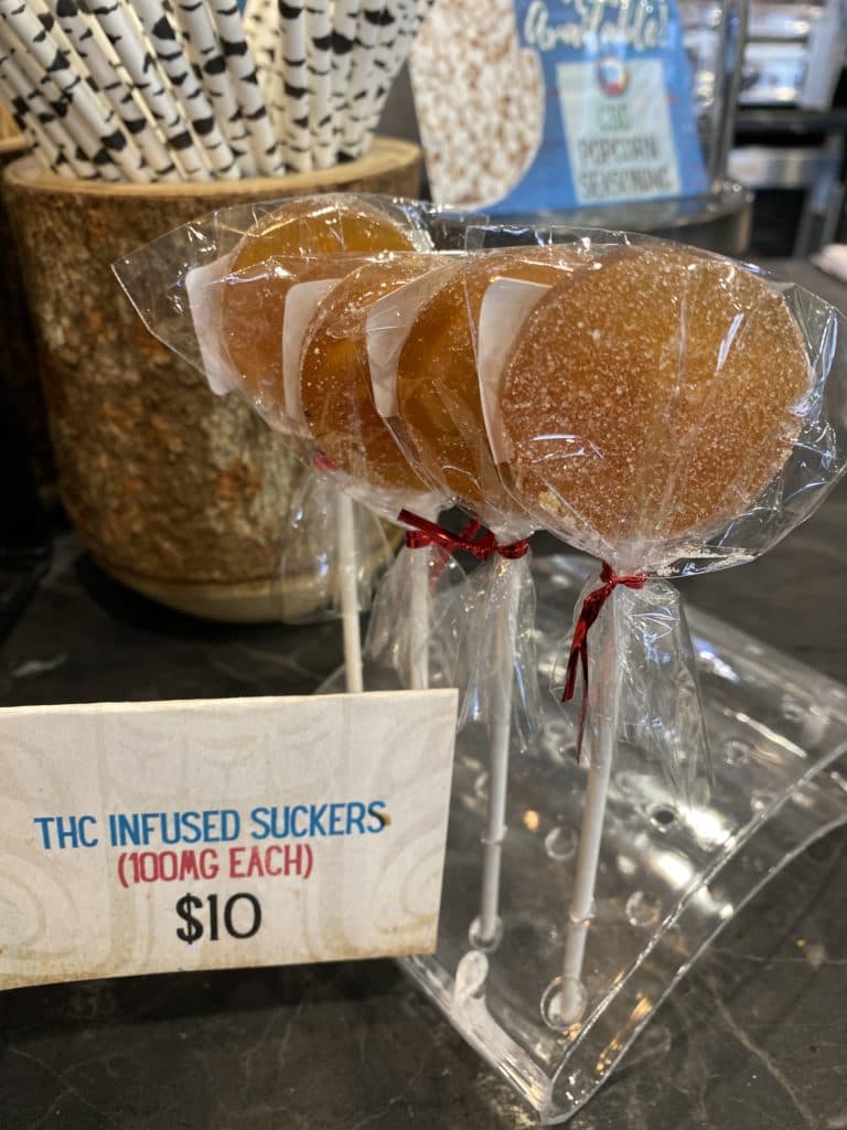 THC-infused maple flavored suckers lollipops 10mg each cannabis edibles