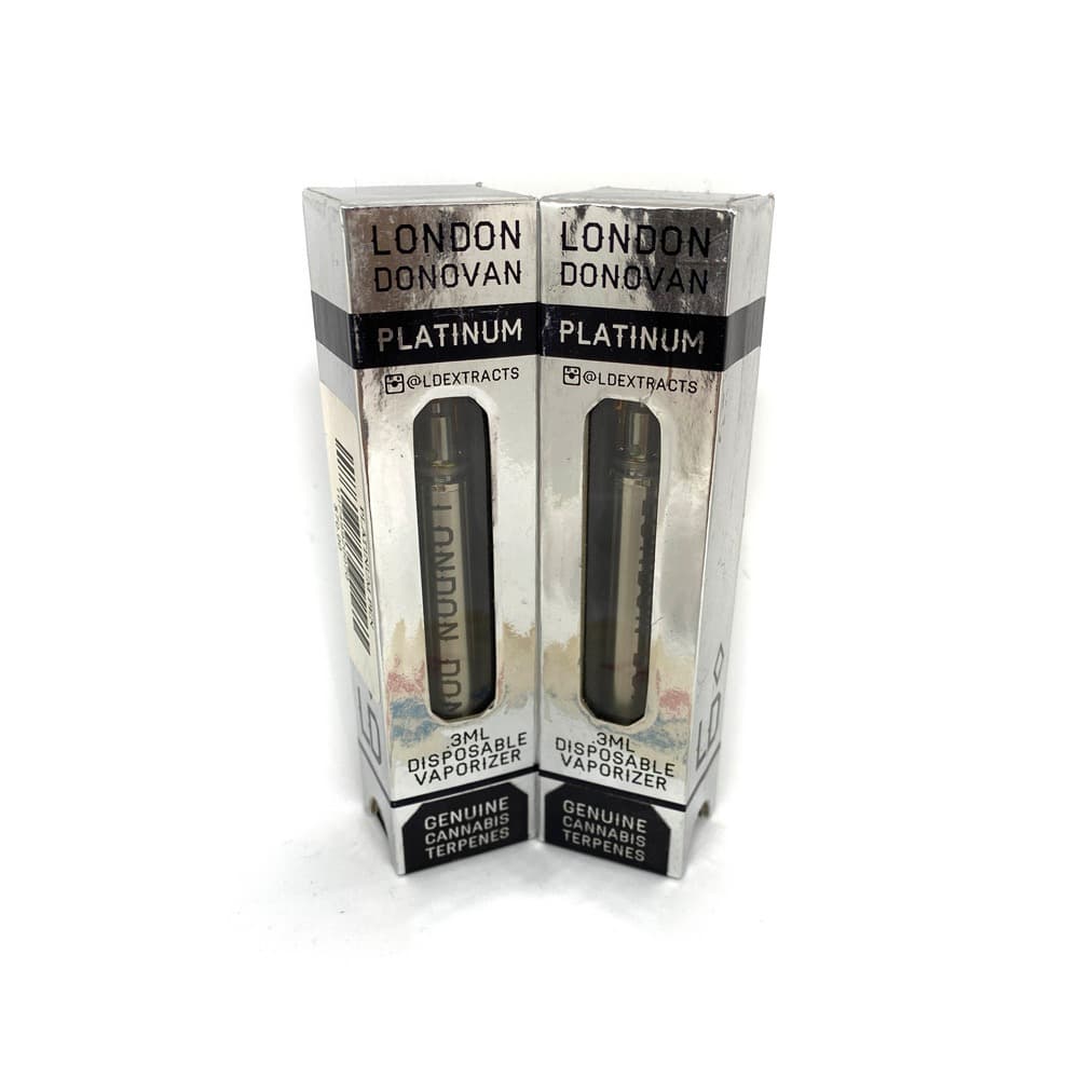 London Donovan platinum disposable vaporizer pen sleek silver device for cannabis concentrates high THC