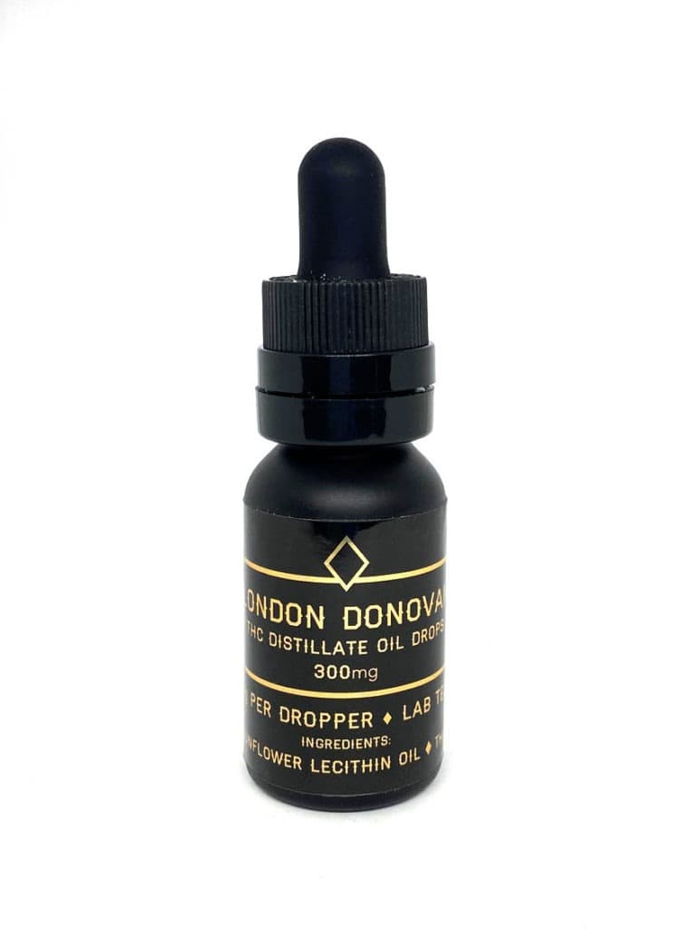 London Donovan THC Distillate Oil Drops tincture bottle 72mg cannabis oil drops