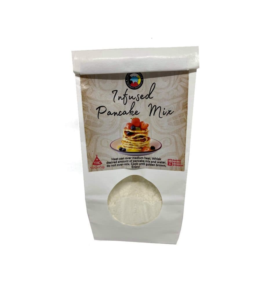 Infused pancake mix with maple syrup THC edible product 137mg cannabis pancake breakfast mix