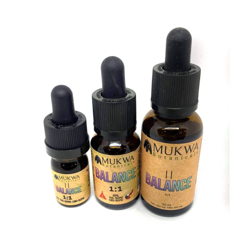 Delta 8 distillate concentrate 64g by Mukwa Balance in a clear container