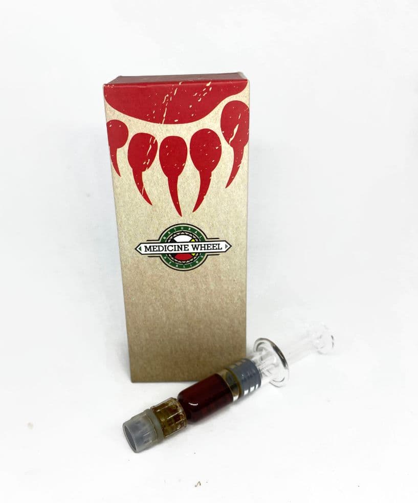 Strain-specific Nectar Oil concentrate distillate in medicine wheel design packaging by 121