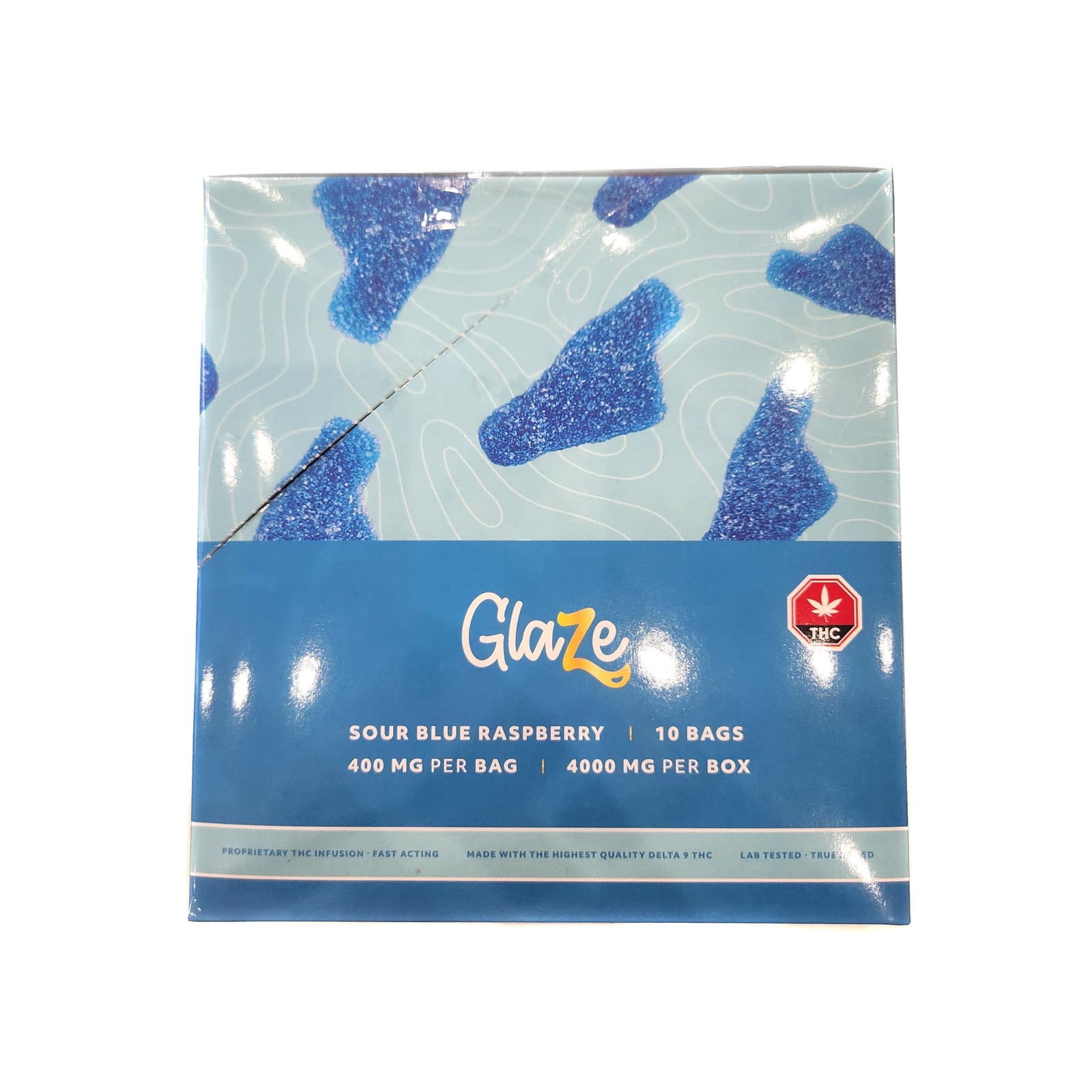 Glaze cannabis gummies 10 bags of 10 pieces each THC edibles in assorted flavors