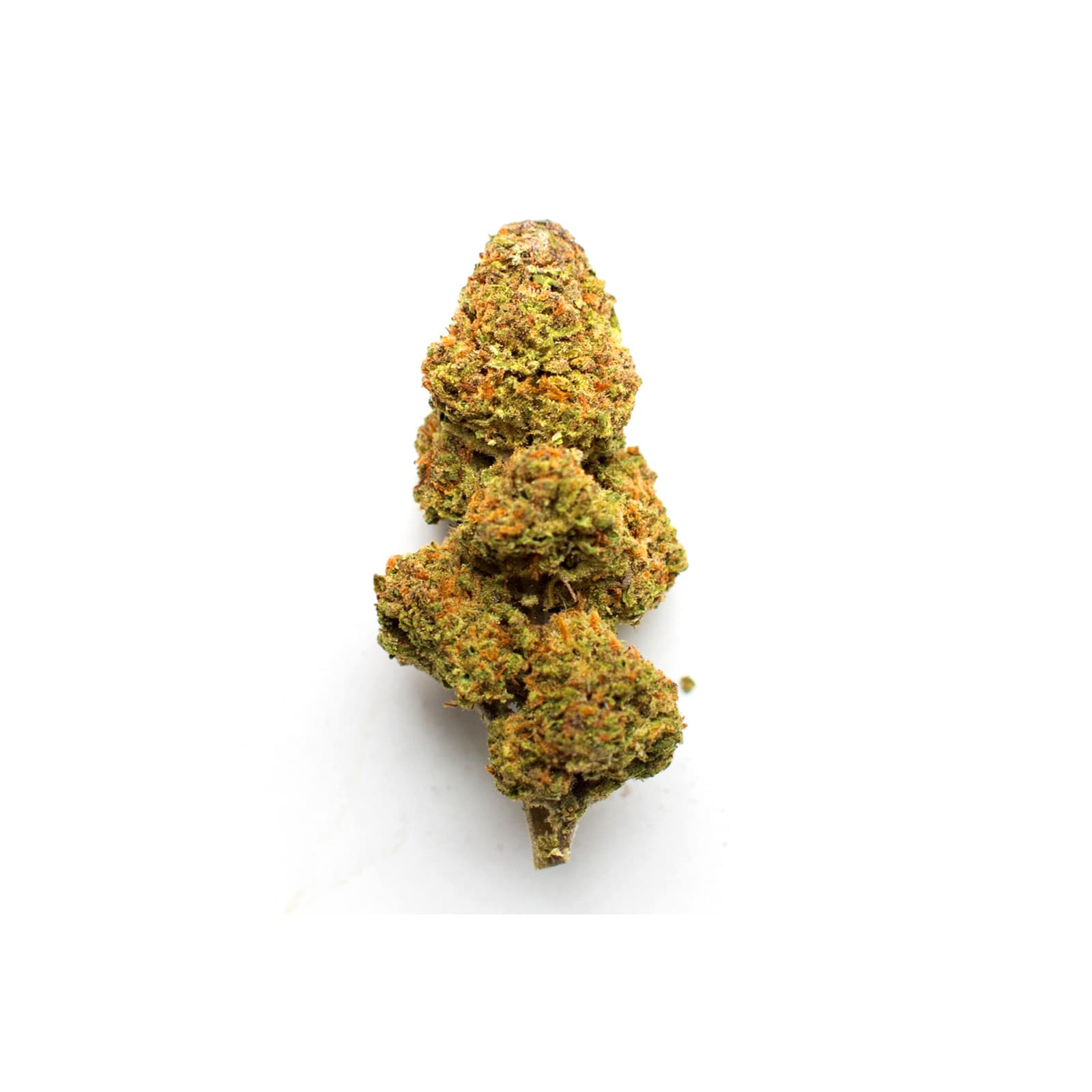 Close-up of UK Cheese cannabis flower buds showcasing dense green nugs with visible trichomes and earthy tones