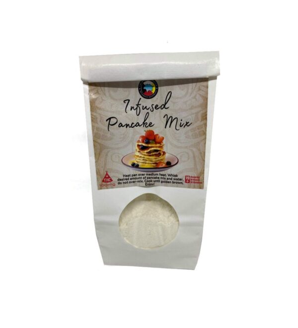 Infused pancake mix with maple syrup THC edible product 137mg cannabis pancake breakfast mix