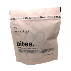 All Natural Liver CBD Dog Bites treat for pets small brown liver flavored chews by company 176